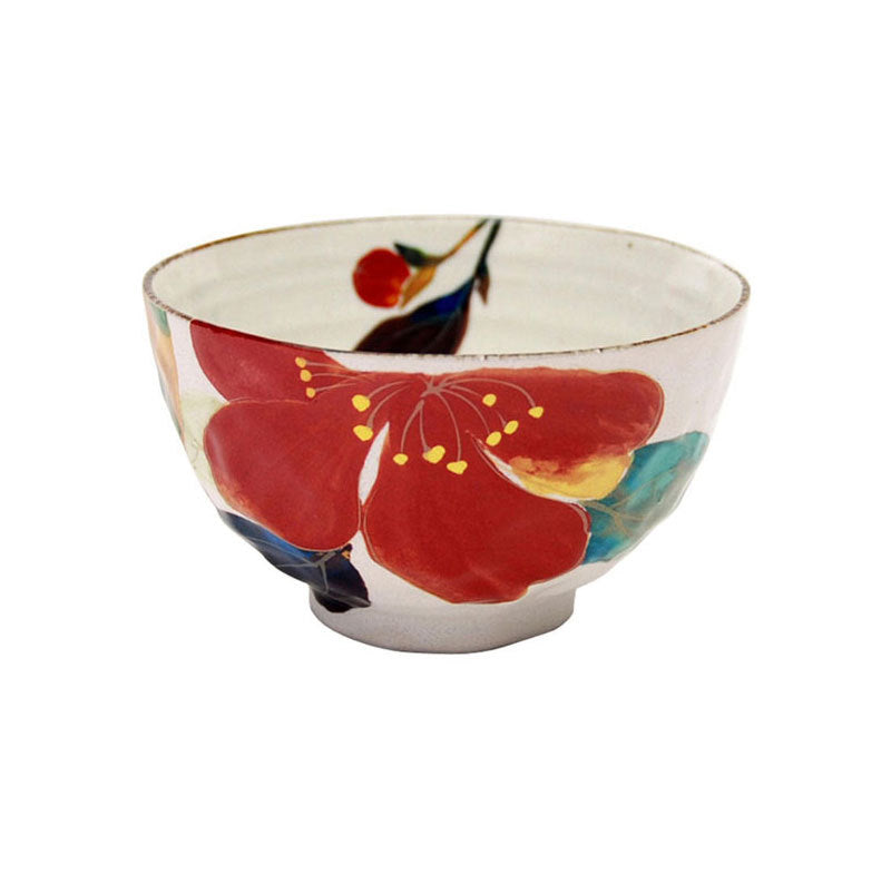 Japanese Mino-yaki Handmade Home Multicolored Ceramic Rice Bowl Soup