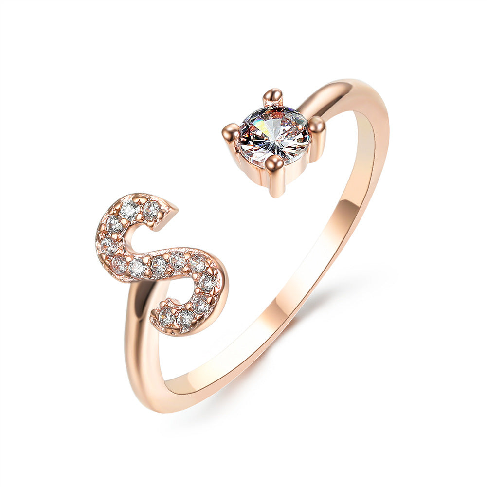 New Design Adjustable 26 Initial Letter Ring Fashion Jewelry For Women Simple Elegant Jewelry Gronata