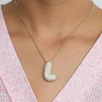Bubble Initial Diamond Necklace Gronata