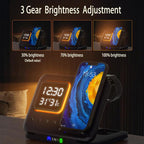 15W Wireless Chargers Stand 5 In1 LED Digital Alarm Clock Fast Charging Dock Station Gronata