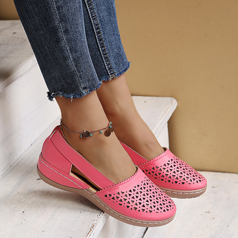 Round Toe Wedge Cross-border Large Size Flat Bottom Women's Sandals Gronata