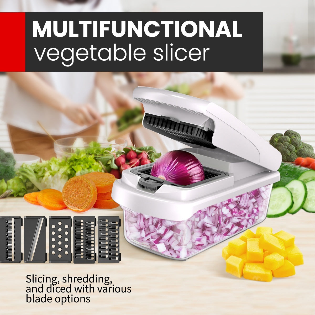 Household Multi-function Vegetable Chopper Kitchen 15-in-one Gronata