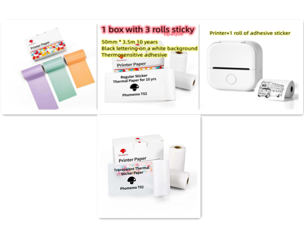 Portable Mini Thermal Label Printer Home Photo Printer Student Wrong Question Printer Bluetooth-compatible Mini Label Printer Price Tag Gronata