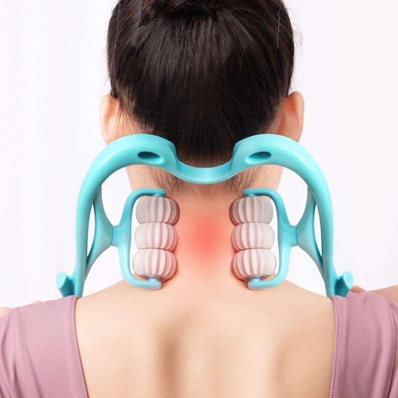Multifunctional Manual Six-wheel Neck Massager Massage Relieve Roller Massage Tool Gronata