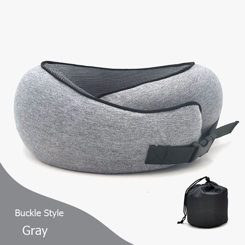 Travel Neck Pillow Non-Deformed Airplane Pillow Travel Neck Cushion Durable U-Shaped Travel Memory Cotton Nap Neck Pillow Gronata