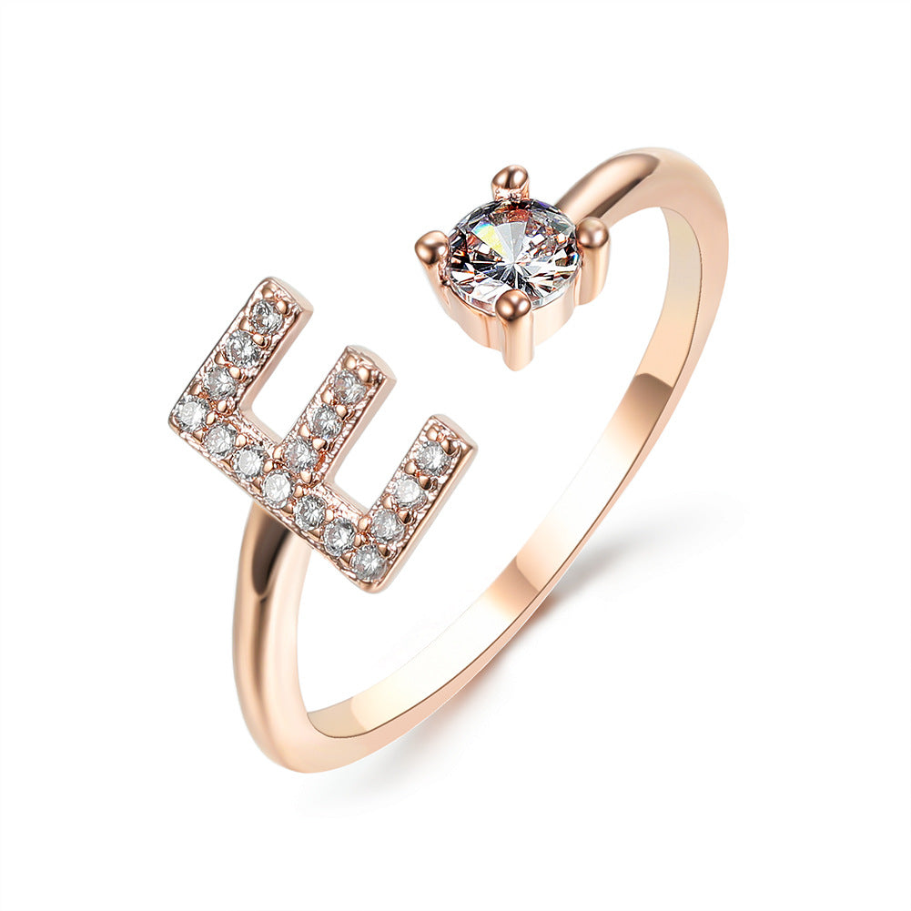 New Design Adjustable 26 Initial Letter Ring Fashion Jewelry For Women Simple Elegant Jewelry Gronata