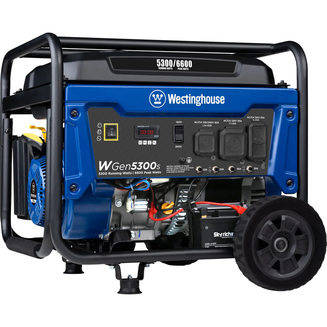 Westinghouse 6600 Peak Watt Home Backup Portable Generator, Transfer Switch Ready 30A Outlet, RV Ready 30A Outlet Gronata