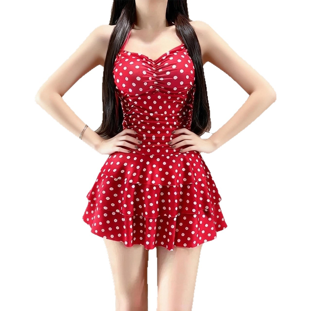 Women's Retro Polka-Dot One-Piece Swimsuit Gronata