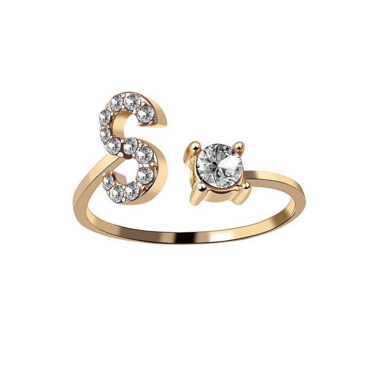 New Design Adjustable 26 Initial Letter Ring Fashion Jewelry For Women Simple Elegant Jewelry Gronata