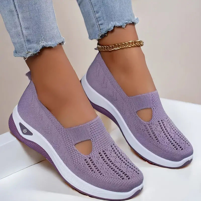 Mesh Flats Shoes Fashion Breathable Non-slip Soft Bottom Casual Shoes For Women Gronata