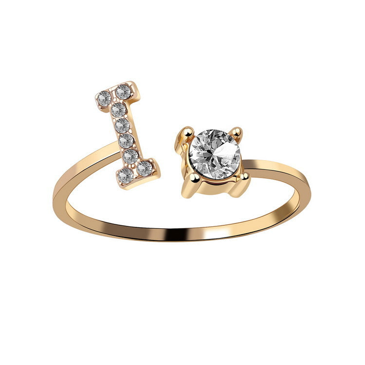 New Design Adjustable 26 Initial Letter Ring Fashion Jewelry For Women Simple Elegant Jewelry Gronata