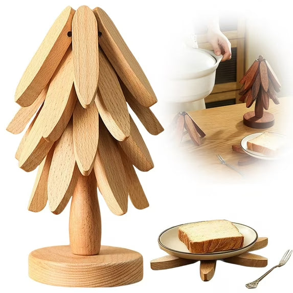 Tree Design Stand Wooden Trivets Decorative Anti Scald Heat Resistant Table Mat Coaster Wood Placemats Pot Table Heat Insulation Pad Gronata