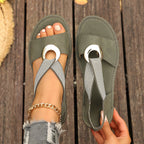Plus-size Fish-mouth Wedge Sandals With A Jute Sole And Elastic Strap Gronata