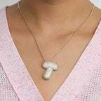 Bubble Initial Diamond Necklace Gronata