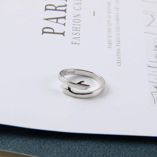 Alloy Simple Hands Hug Ring Opening Adjustable Jewelry Gronata