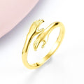 Alloy Simple Hands Hug Ring Opening Adjustable Jewelry Gronata