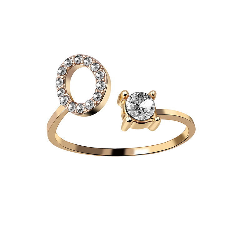 New Design Adjustable 26 Initial Letter Ring Fashion Jewelry For Women Simple Elegant Jewelry Gronata