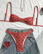 Tube-top Backless Lace-up Sexy Bikini Two-piece Swimsuit Gronata