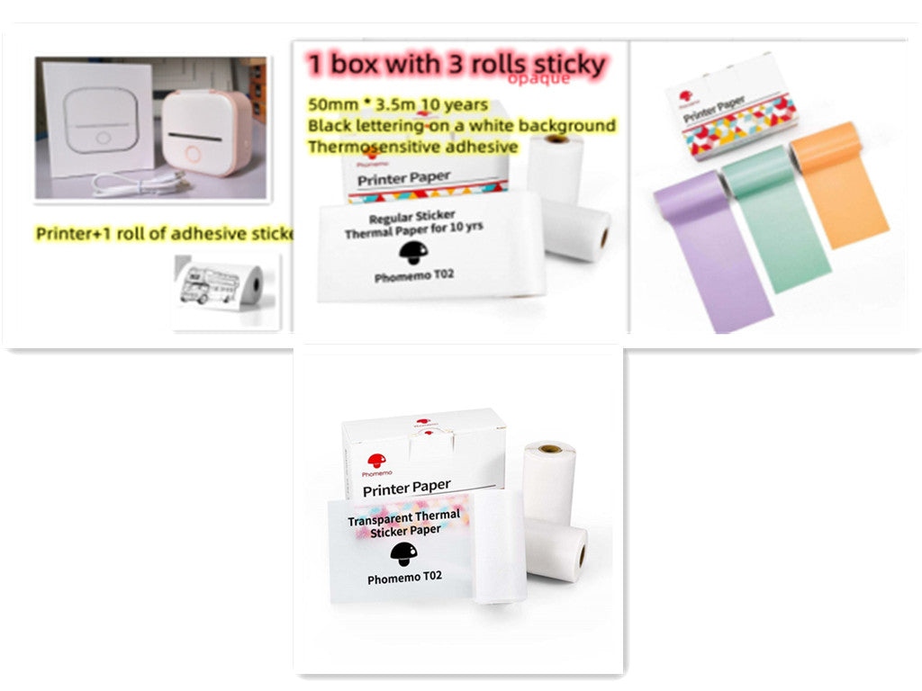 Portable Mini Thermal Label Printer Home Photo Printer Student Wrong Question Printer Bluetooth-compatible Mini Label Printer Price Tag Gronata