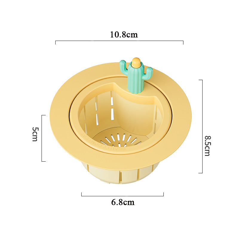 Cactus Sink Drain Strainer Press Automatic Dumping Basket Multi-functional Use Filter Net For Tub Kitchen Waste Collector Kitchen Gadgets Gronata