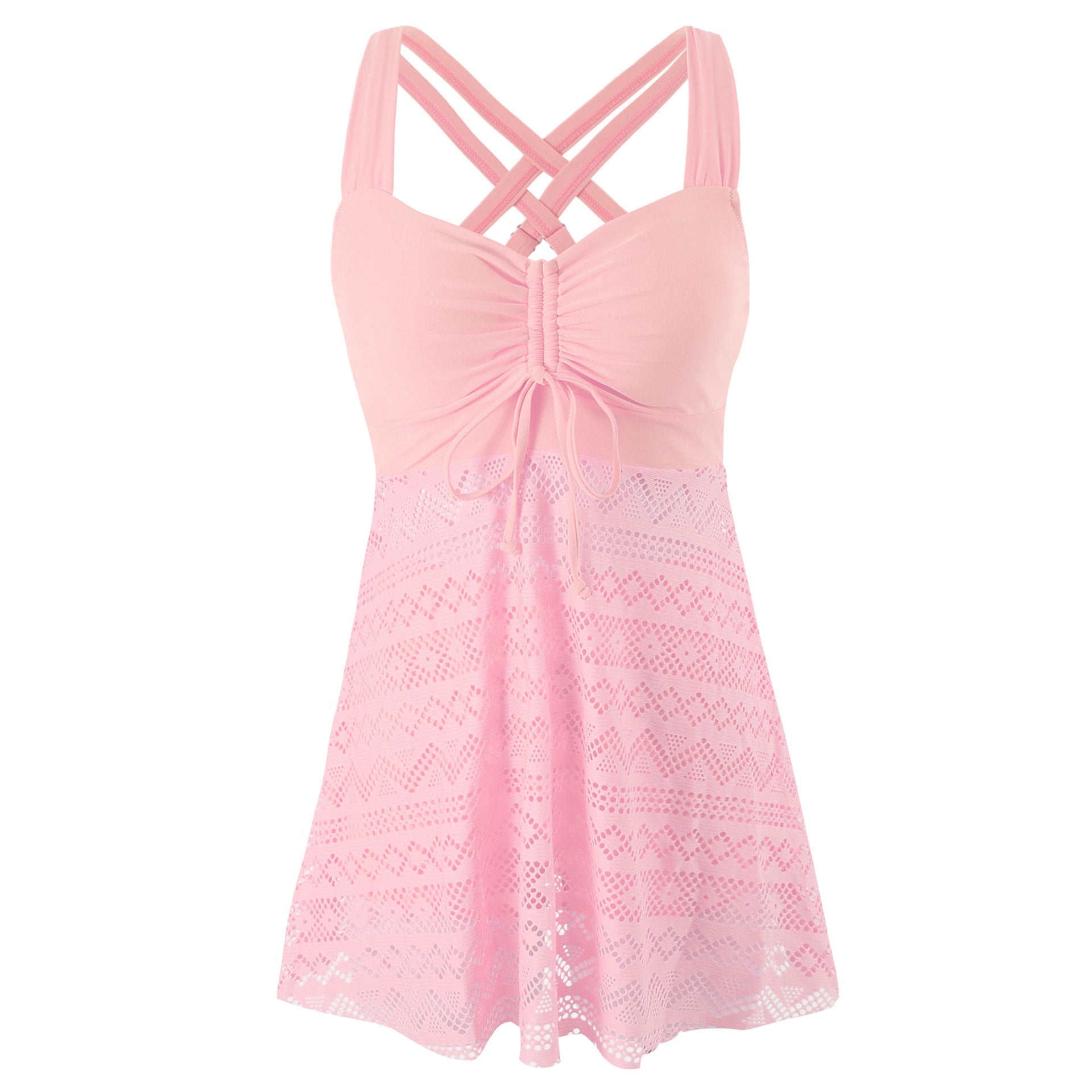 Korean Version Of Solid Color Lace One-piece Swimsuit Gronata