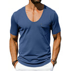 Mens Loose-fitting Casual T-shirt With A Large Collar And Short Sleeves Gronata