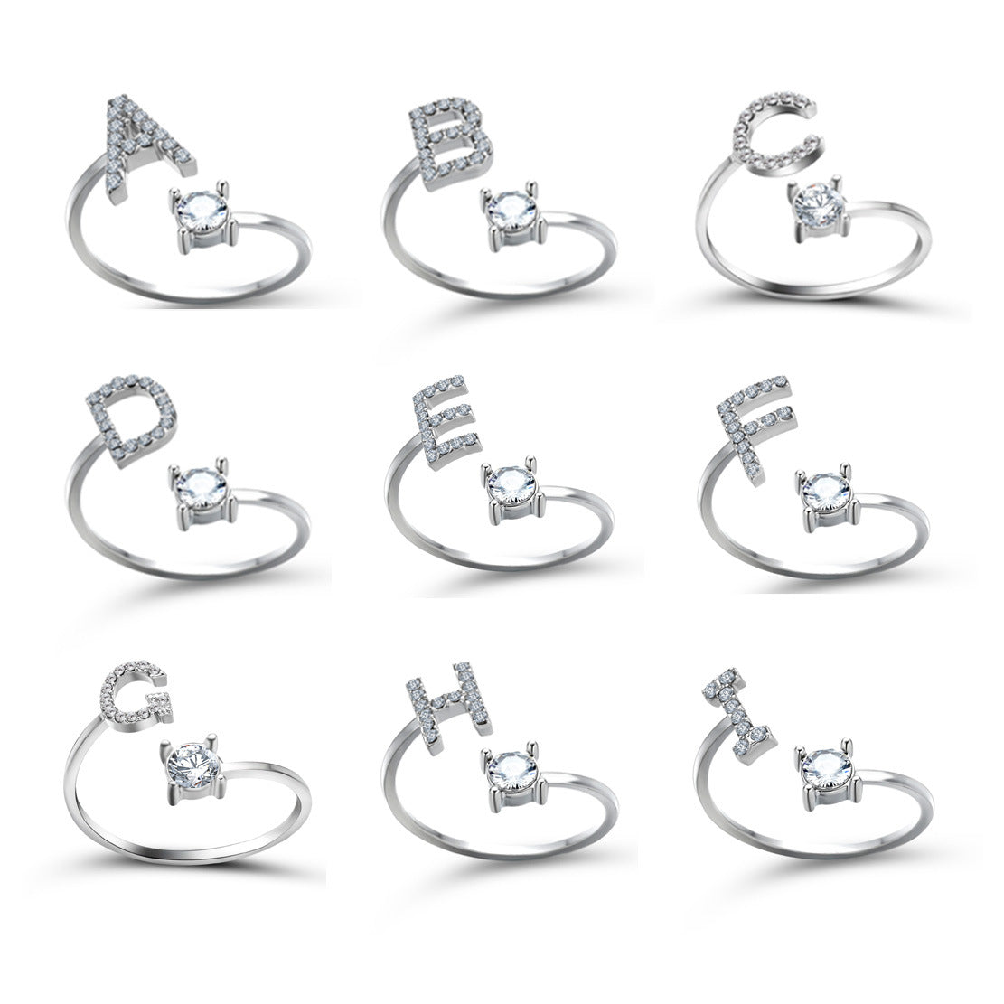 New Design Adjustable 26 Initial Letter Ring Fashion Jewelry For Women Simple Elegant Jewelry Gronata