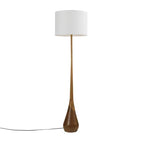 Globe Electric Novogratz x Globe Harrington 65" Floor Lamp, 2-Tone Faux Wood Base, White Fabric Shade, Socket Rotary Switch 67225 Gronata