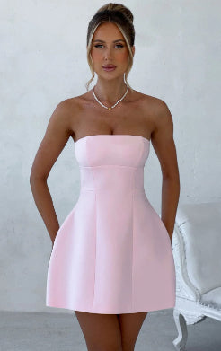 Fashion Tube Dress Summer Solid Color Sasual Backless Slim Short Dresses Party Womens Clothing Gronata
