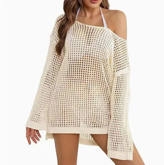Mesh Hollow Out Knitwear Swimsuit Beach Sun Protection Gronata