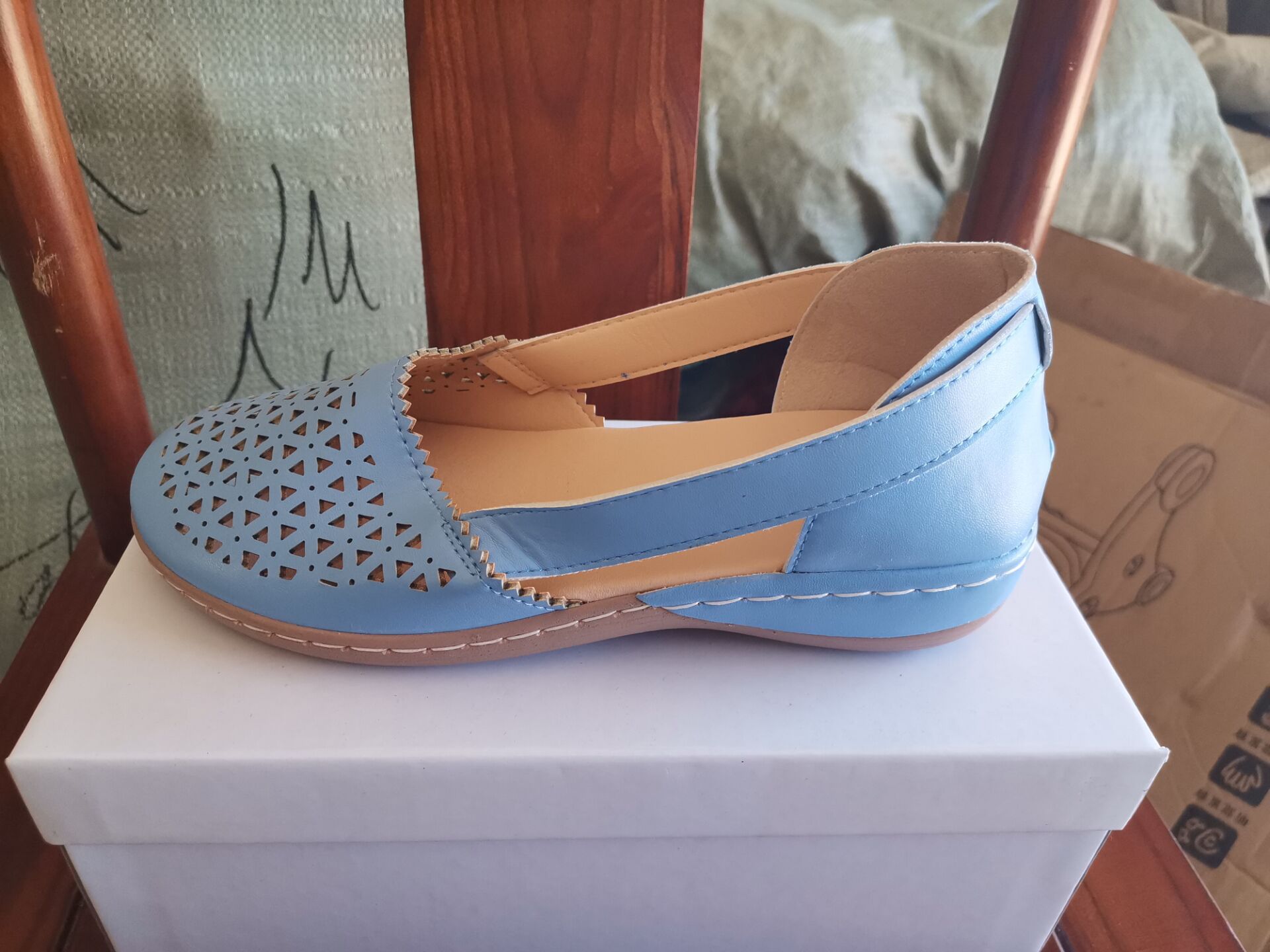 Round Toe Wedge Cross-border Large Size Flat Bottom Women's Sandals Gronata