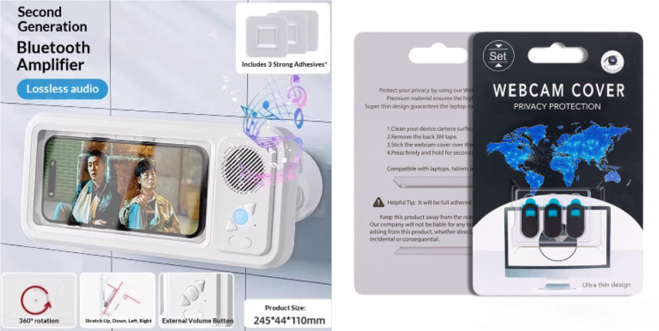 Bathroom Waterproof Mobile Phone Box Bluetooth Speaker Audio Bath TV Stand Mobile Phone Holder 360 Degree Rotation Touch Screen Gronata