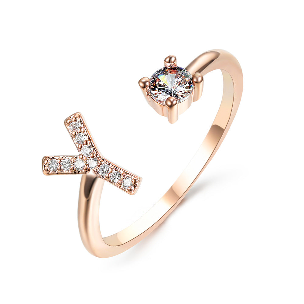 New Design Adjustable 26 Initial Letter Ring Fashion Jewelry For Women Simple Elegant Jewelry Gronata