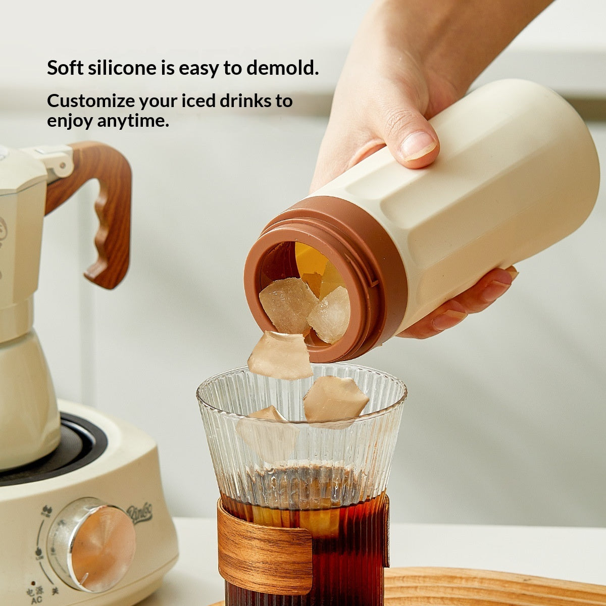 Portable Ice-Making Cup Outdoor Silicone Beverage Cup Gronata