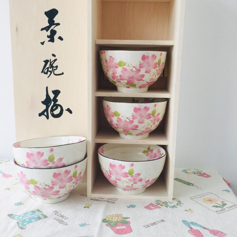 Japanese Mino-yaki Handmade Home Multicolored Ceramic Rice Bowl Soup