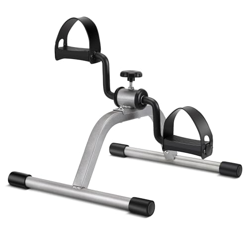 RYGEO Pedal Exerciser Mini Exercise Bike for Leg and Arm Recovery Exercise Lightweight and Portable Floor Bike(Silver) Gronata