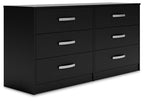Signature Design by Ashley Finch Modern 6 Drawer Dresser with Ball-bearing Construction and Safety Stop, Black Gronata