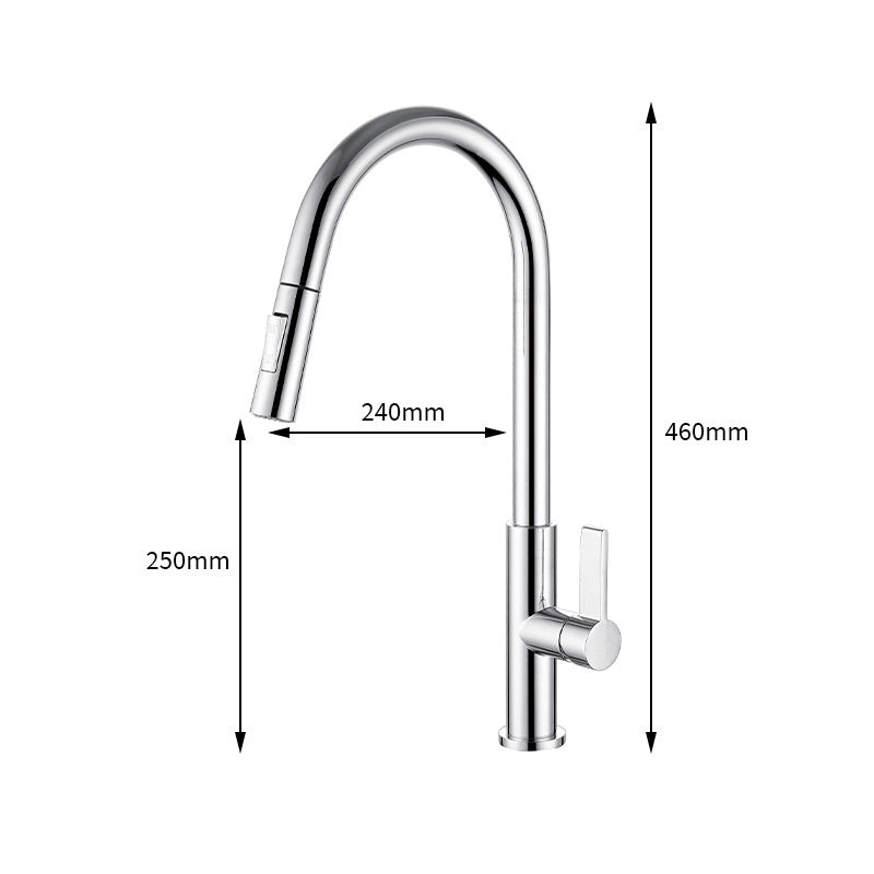 All-copper Hot-and-cold Pull-down Kitchen Faucet For The Sink