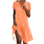 Women's Artistic Ethnic Style Scoop Mid-length Dress Gronata