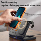 15W Wireless Chargers Stand 5 In1 LED Digital Alarm Clock Fast Charging Dock Station Gronata