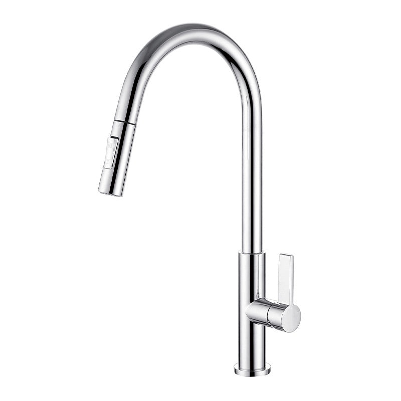 All-copper Hot-and-cold Pull-down Kitchen Faucet For The Sink