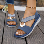 Metal Buckle Hemp Rope Fish-mouth Sandals Women's Gronata