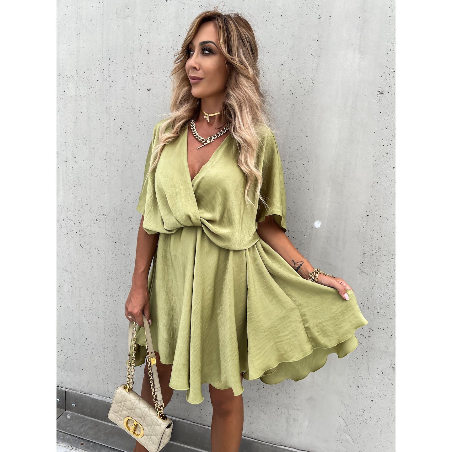 Satin Loose Dress Casual Vacation Gronata