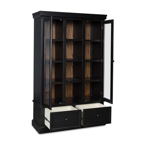 Signature Design by Ashley Chadworth Classic Curio with Anti-Tipping and Removable Shelf, Black Gronata
