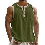 Men's Cotton-Linen Sleeveless Fitness Casual Trendy Tank Top Gronata