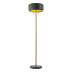 Globe Electric Novogratz x Globe Harrington 65" Floor Lamp, 2-Tone Faux Wood Base, White Fabric Shade, Socket Rotary Switch 67225 Gronata