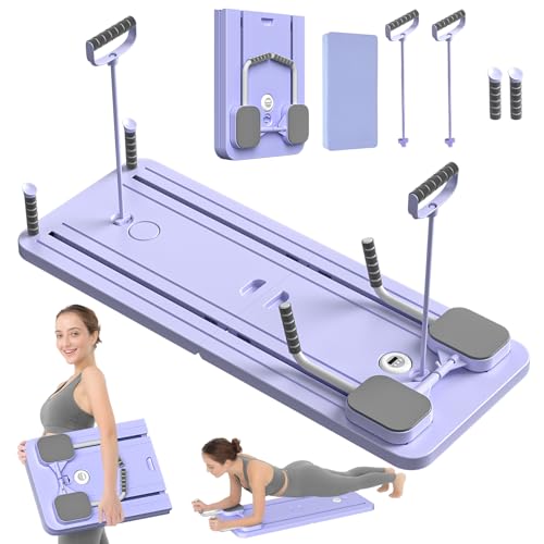 JANUA Pilates Board - Pilates Reformer Set, Multi-Purpose Foldable Pilates Reformer Board for Home, 5 in 1 Pilates Sliding Board Gronata