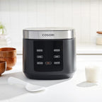 Cosori Rice Cooker 10 Cup, 24h Keep Warm, Non-stick Ceramic Inner Pot, 18 Functions Fuzzy Logic Rice Maker with Stainless Steel Steamer Basket, Sauté, Slow Cooker, Black Gronata