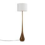 Globe Electric Novogratz x Globe Harrington 65" Floor Lamp, 2-Tone Faux Wood Base, White Fabric Shade, Socket Rotary Switch 67225 Gronata