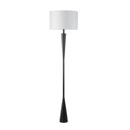 Globe Electric Novogratz x Globe Harrington 65" Floor Lamp, 2-Tone Faux Wood Base, White Fabric Shade, Socket Rotary Switch 67225 Gronata